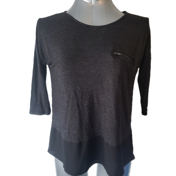 RW&CO Charcoal 3/4 Sleeve Blouse – Size S - Picture 1 of 4